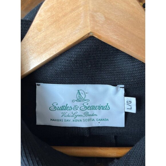 Suttles & Seawinds Vintage Collared Trim Sweater jacket Size L Made In Canada - Picture 4 of 9